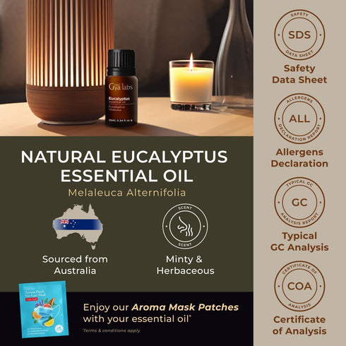 Gya Labs Eucalyptus Essential Oil for Diffuser, 0.34 Fl Oz, 100% Pure Natural Oil for Aromatherapy