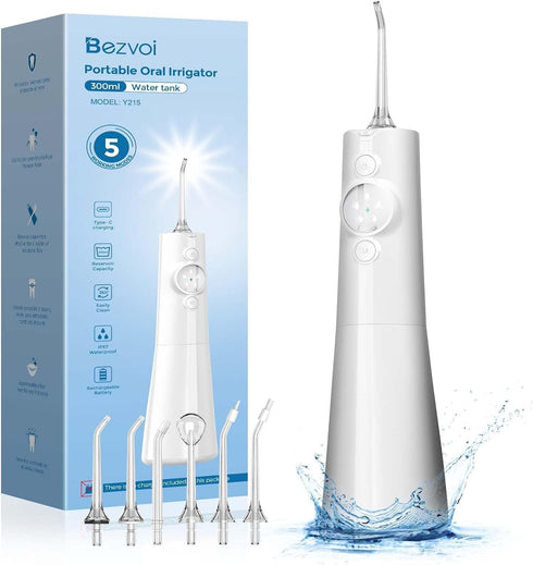Cordless Water Dental Flosser: Professional Oral Irrigator with LED Display, 5 Modes, 300ML Tank, IPX7 Waterproof