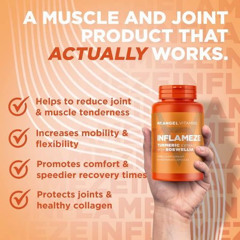 Mt. Angel Vitamins - InFlamEze, Boswellia, Curcumin, Quercetin, Bromelain, 60 Vegetarian Capsules