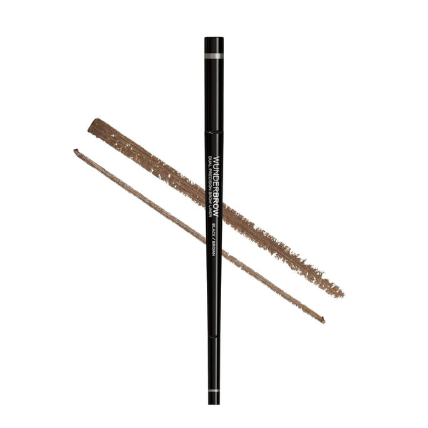 Wunderbrow Dual Precision Brow Liner, Black/Brown Eyebrow Pencil with Angled & Ultra Fine Tip