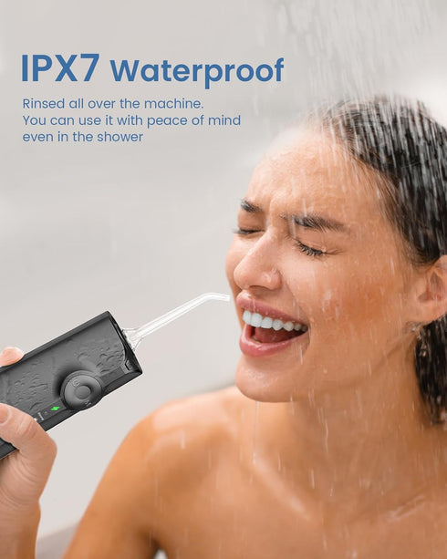 Water Flosser Teeth Pick: 9 Jet Tips Cordless Oral Irrigator with 300ML, 5 Modes Portable Power Dental Flossers, IPX7