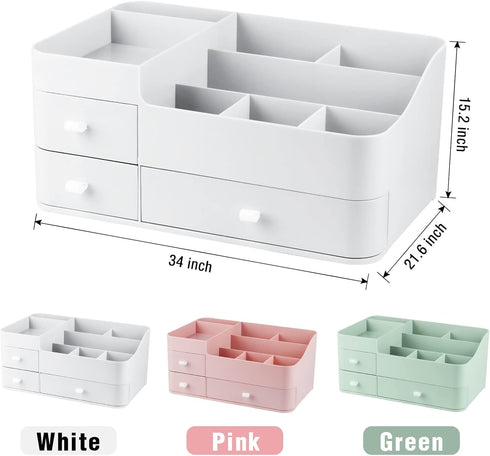 Makeup Organizer for Vanity, Large Capacity with Drawers, Skin Care Organizer, Cosmetic Display Cases for Countertop