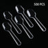 500 Pcs Disposable Clear Plastic Mini Spoon Best for Jelly Pudding Yogurt Ice Cream Desert Cake Appetizer Party