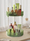 WNYT 360 Rotating Makeup Organizer, 2 Tiers, Acrylic Cosmetic Skincare Perfume Organizer, Green for Vanity Countertop