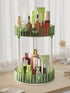 WNYT 360 Rotating Makeup Organizer, 2 Tiers, Acrylic Cosmetic Skincare Perfume Organizer, Green for Vanity Countertop
