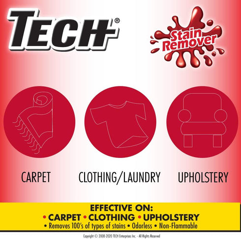 TECH Stain Remover, 24 oz Spray Bottle for Carpet, Clothes, Upholstery, and Fabrics