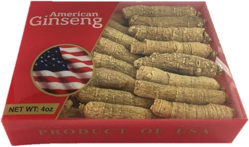 Hand-Selected A Grade American Ginseng, Medium Thin-Short Size, 4 Oz. Box