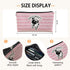 Pug Gifts for Pug Lovers - Pink Stripe Makeup Bag, Cute Pug Canvas Zipper Pouch, Funny Pug Butt Gifts