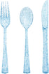 150 Pack Blue Plastic Silverware Set, Includes 50 Blue Forks, 50 Knives, 50 Spoons for Birthday, Baby Shower, Picnic