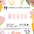 Press on Nails Short Almond MABKJLF, Pink Full Cover French Fake Nails with Star Designs for Women & Girls