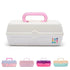 Caboodles Pretty in Petite Makeup Box, Two-Tone White on White, Hard Plastic Organizer Box with 2 Swivel Trays