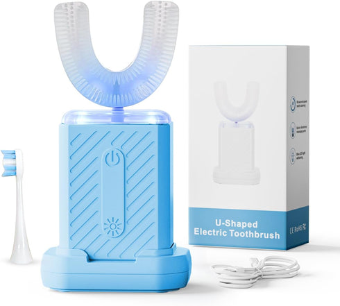 WILDWELLO U-Shaped Electric Toothbrush with 4 Cleaning Modes, U Toothbrush Adult with Magnetic