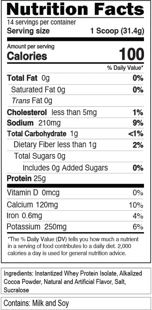 Evlution Nutrition 100% Isolate, Whey Isolate Protein Powder, 25 G of Fast Absorbing Protein, No Sugar Added, Low-Carb, Gluten-Free (Double Rich Chocolate, 1 LB)