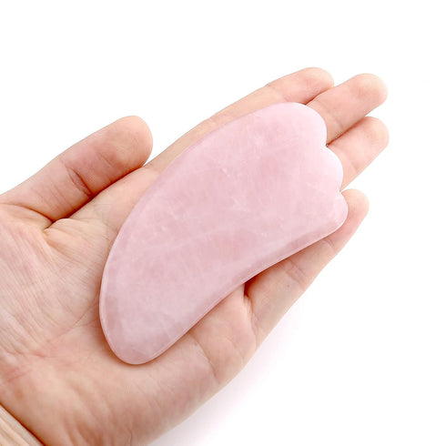 Jovivi Natural Rose Quartz Stone Gua Sha Scraping Massage Tool, Wing-Shape Healing Crystal Facial Massager
