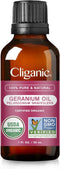 Cliganic Organic Geranium Essential Oil, 100% Pure Natural for Aromatherapy, Non-GMO Verified