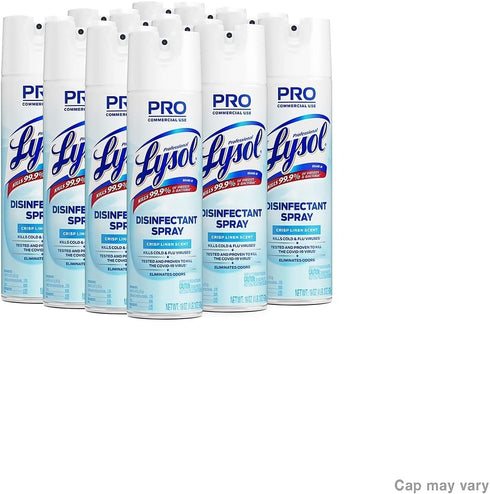 Linen,19 Oz Lysol Disinfectant Spray, Household Essential Cleaning Supplies, Multi-Purpose Room Spray, Antibacterial