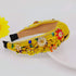 Rhinestone Crystal Wide Headbands, Vintage Knot Turban Fashion Hair Accessories for Women Girls (Yellow)