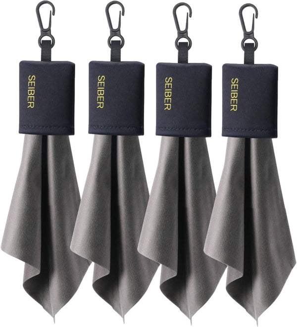 SEIBER Glasses Cleaner Cleaning Cloth Keychain,Reusable Microfiber Clean Cloths Wipes with Portable Pouch