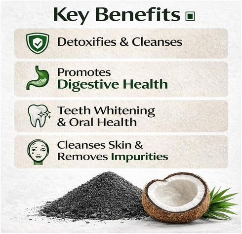Prakruthi (400g) Activated Charcoal Powder | Coconut Shell-Based | Multipurpose Use for Oral Care, Skin Care