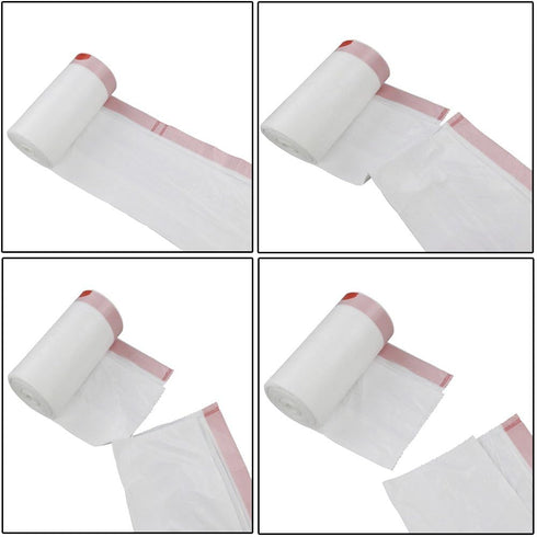 1.5 Gallon Small Trash Bags with Drawstring - White Garbage Bags