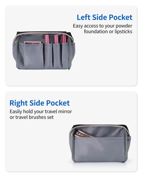 Narwey Small Makeup Bag for Purse, Mini Cosmetic Bag Travel Makeup Pouch, Cute Zipper Pouch with Compartments for Women