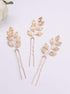 Vintage Gold Leaf Bride Hair Accessories - Hair Pins Clip Bobby Pins, Customised Wedding Pack of 3
