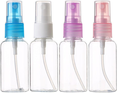 SINIDE Spray Bottles 30 ml/1 oz, 4 Pack Clear Empty Fine Mist Plastic Mini Travel Bottles for Perfume, Liquids