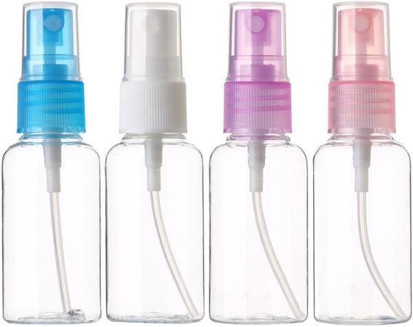 SINIDE Spray Bottles 30 ml/1 oz, 4 Pack Clear Empty Fine Mist Plastic Mini Travel Bottles for Perfume, Liquids