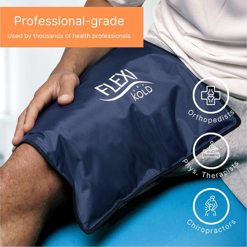 2 FlexiKold Gel Ice Packs (Standard Large: 10.5" x 14.5") for Injuries, Reusable, Back Pain Relief - 2PK