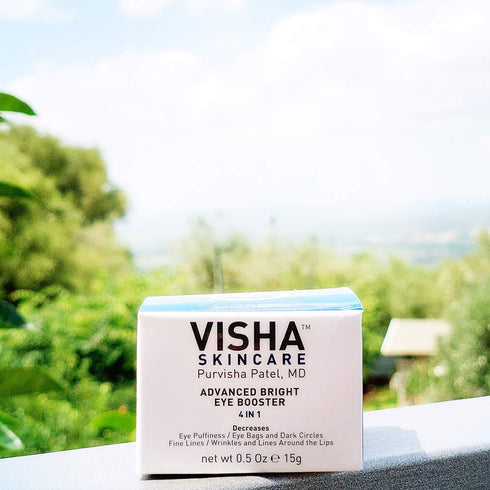 Visha Skincare Advanced Bright Eye Booster 4 in 1 Cream, Under Eye Cream for Dark Circles, 0.5oz