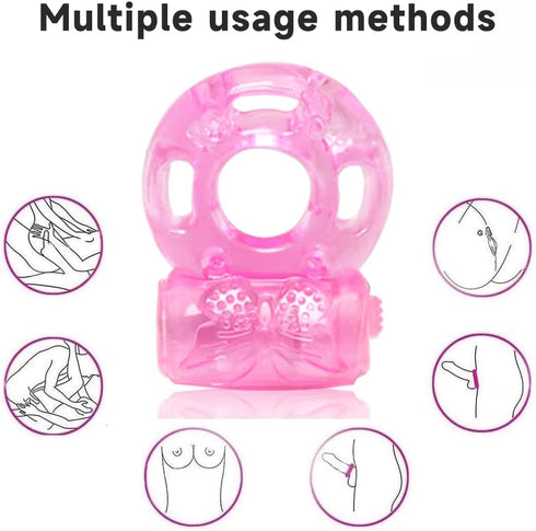 YGOJKE 10 Pcs Disposable Vibrating Penis Ring, Clitoral Mini G spot Stimulator for Increased Stamina & Enhanced
