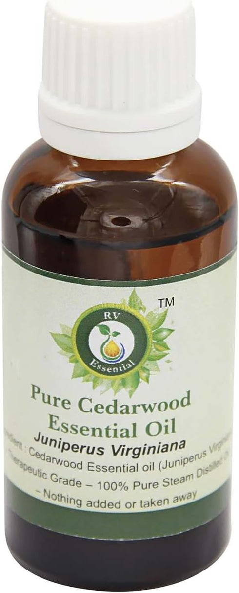 Cedarwood Essential Oil | Juniperus Virginiana | 100% Pure Natural Cedarwood Oil for Body and Hair | Therapeutic Grade