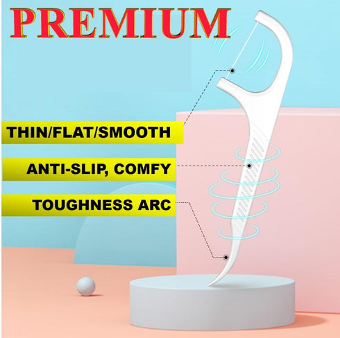 14 Packs Travel Dental Floss Pick Case with 140pcs Premium QUALIALL Toothpick Flossers, Portable