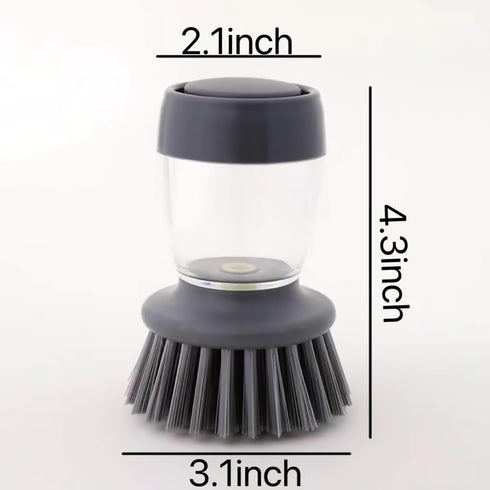 Dishwashing Brush with Soap Dispenser. Multi Functional Press Type Dishwashing Brush.for Dishwashers and Pans.Kitchen Detergent Dishwashing Brush.Very Durable. by BIHAOYONG