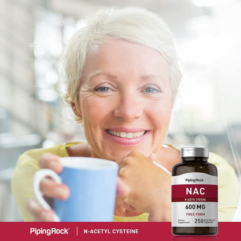 Piping Rock NAC Supplement | N-Acetyl Cysteine | 600mg | 250 Capsules | Non-GMO, Gluten Free