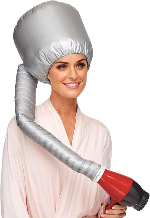 Portable Hair Dryer Bonnet Attachment - Hair Styling, Color, and Conditioning, Silver