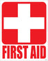 (4) First Aid Kit Sticker Sign Self Adhesive Decal 5"x4" for Business, Car or Office Emergency First Aid Kit
