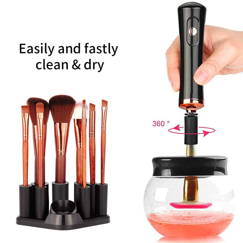 Premium Makeup Brush Cleaner Dryer, Electric Brush Cleaner with Brush Head Rotator (USB)
