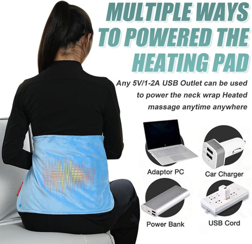 WOOLALA 5 Portable Electric Heating Pads for Back Pain and Cramp Relief Heated Pad with Graphene Heating Technology