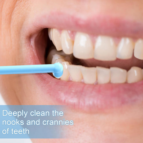 48 Pcs End Tuft Toothbrush Individually Wrapped, Small Head Reusable Orthodontic Toothbrush for Detail Cleaning