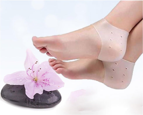 VivoFoot 2 Pairs Gel Heel Protectors, Silicone Heel Cups & Ankle Protectors for Heel Pain Relief