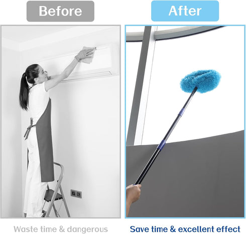 7 Ft Ceiling Fan Cleaner Duster, Washable with Long Pole, Reusable Duster for High Ceilings, Fans, Furniture