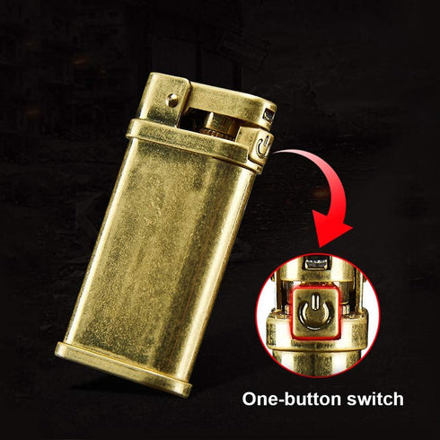 Vintage Trench Lighter Kerosene Copper Lighter - Windproof Brass Lighter for Men