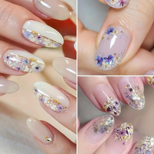 3D Dried Flower Nail Art Stickers, Mixed Dried Flowers for Resin DIY Crafts and Manicure Decorations (Style3)