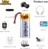 3.7V Lipo Battery 120mAh, Rechargeable Lithium Polymer 401230 with Two Lines