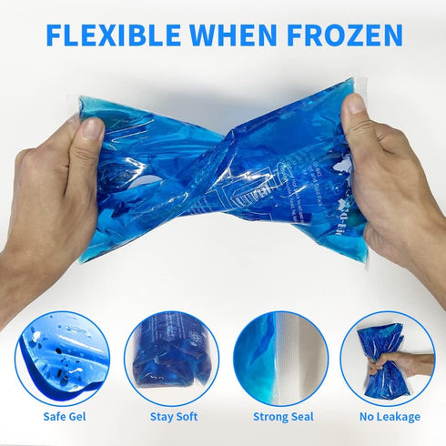 Extra Large Gel Ice Packs for Injuries Reusable Cold Compress for Shoulder Knee Back Neck - Flexible Ice Pack