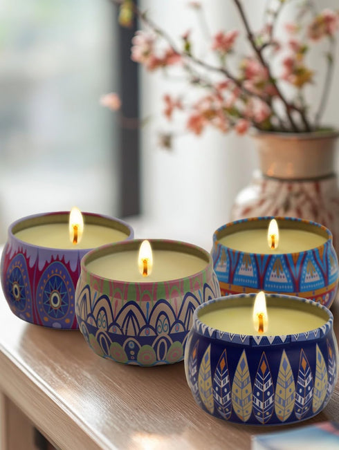 Scented Candles Gift Set for Women - 4 Pack Aromatherapy Candles with