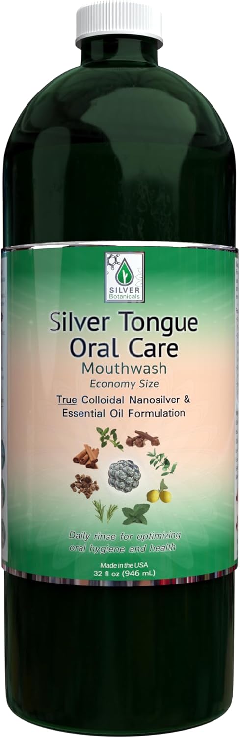 Silver Tongue Oral Care - All Natural Colloidal Silver Mouthwash, 32 oz.