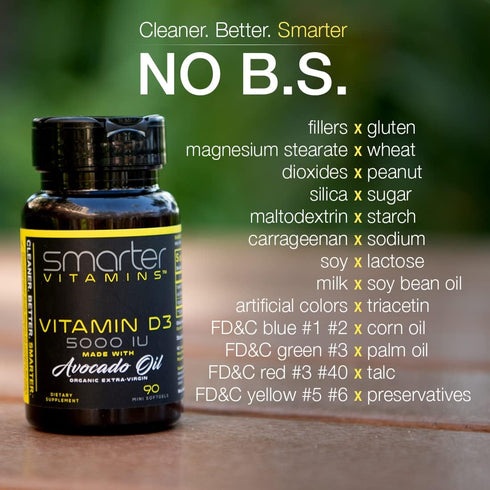 Smarter Vitamin D3 5000 IU in Avocado Oil - 90 Mini Softgels