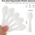100PCS 3 Inch Mini Tasting Spoons Tiny Plastic Taster Spoon for Yogurt Pudding Jello Shots Ice Cream, Extra Little Sample Micro Spoons (White)